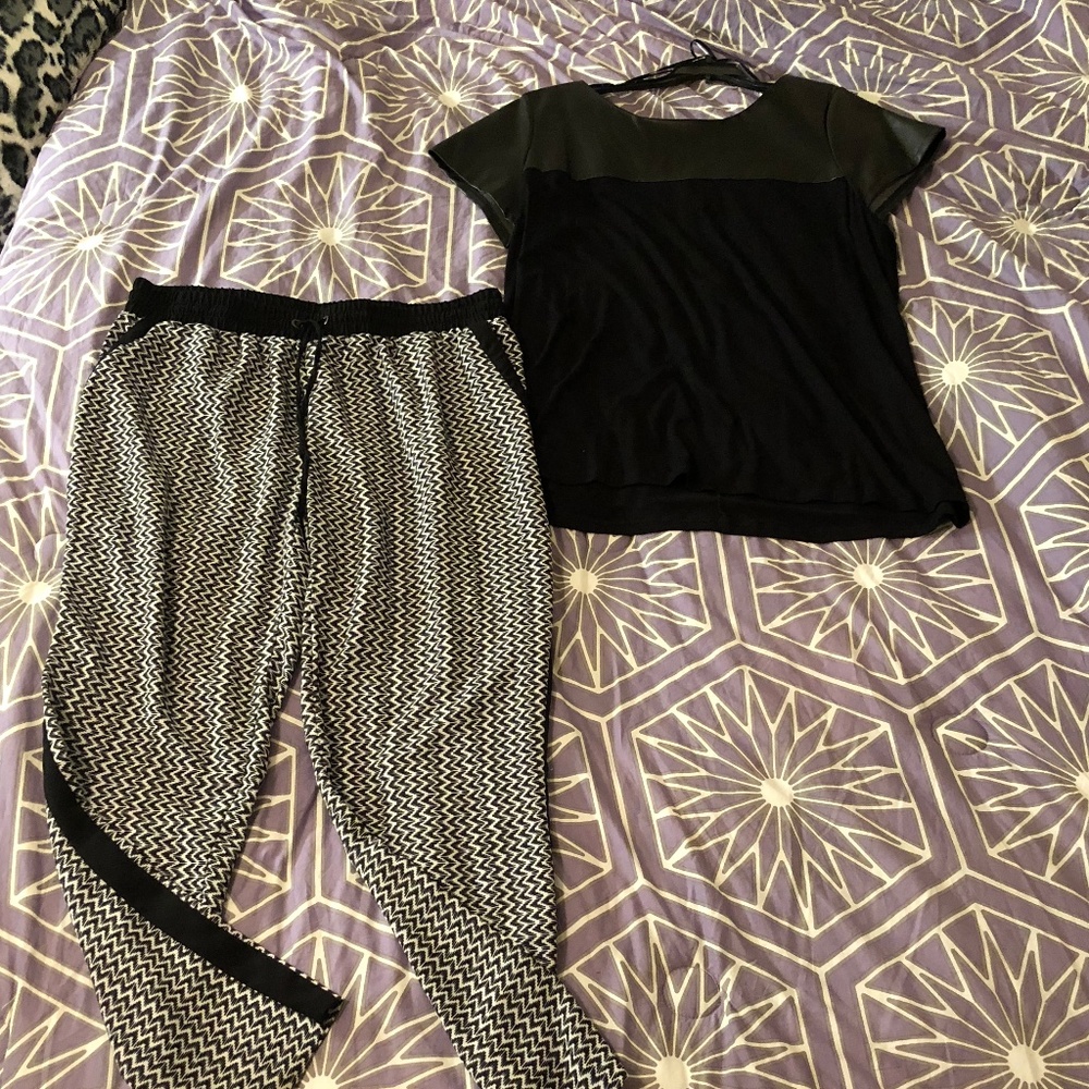 EUC Black and white outfit